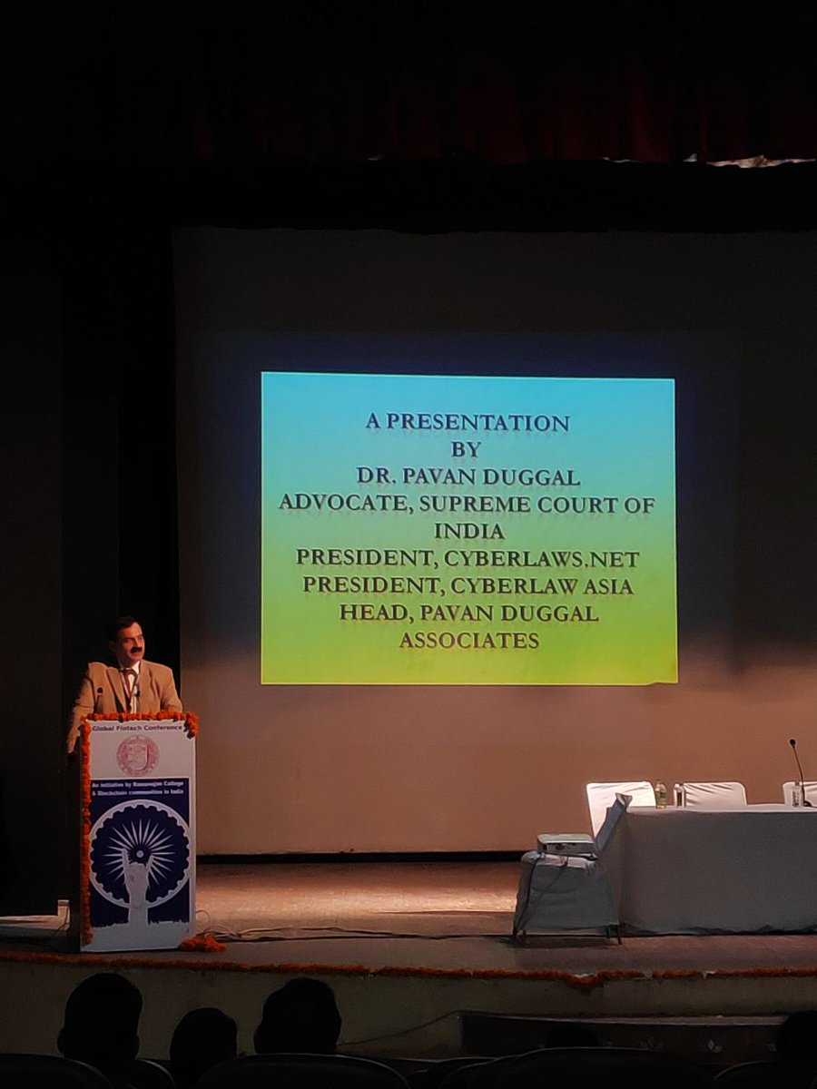 BlockchainConIo's tweet photo. "Legalities and Regulations around emerging technologies like Blockchain" by @pavanduggal. It was a great session, too. https://t.co/nWzkEdlNN4
