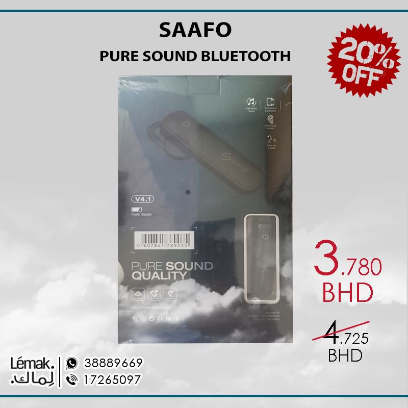 Lemak_BH's tweet photo. #SAAFO 
#PURE SOUND BLUETOOTH SF-32
20% SAle
Old Price = 4.725
Lemak Price = 3.780
Contact us : 17265097
 WhatsApp : 38889669
#Lemak
#SmartPhone
#البحرين https://t.co/KdVrhlVoPI