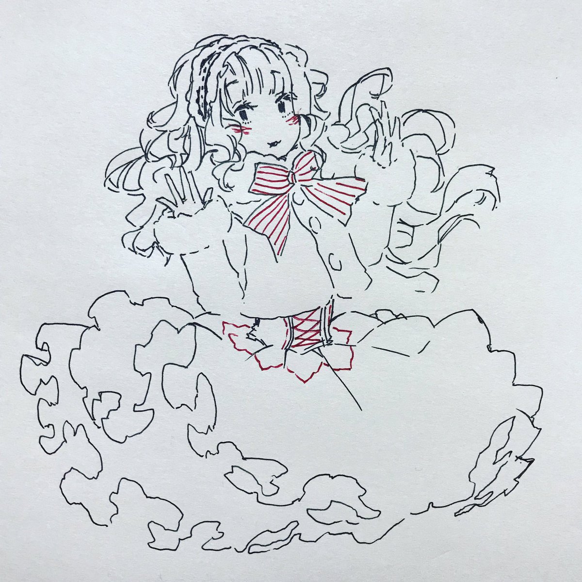 ボールペン画描いてみたよ まだまだ描くよー٩ W و お洋服 ファッ 中山 初夏 お洋服とお絵描きのイラスト