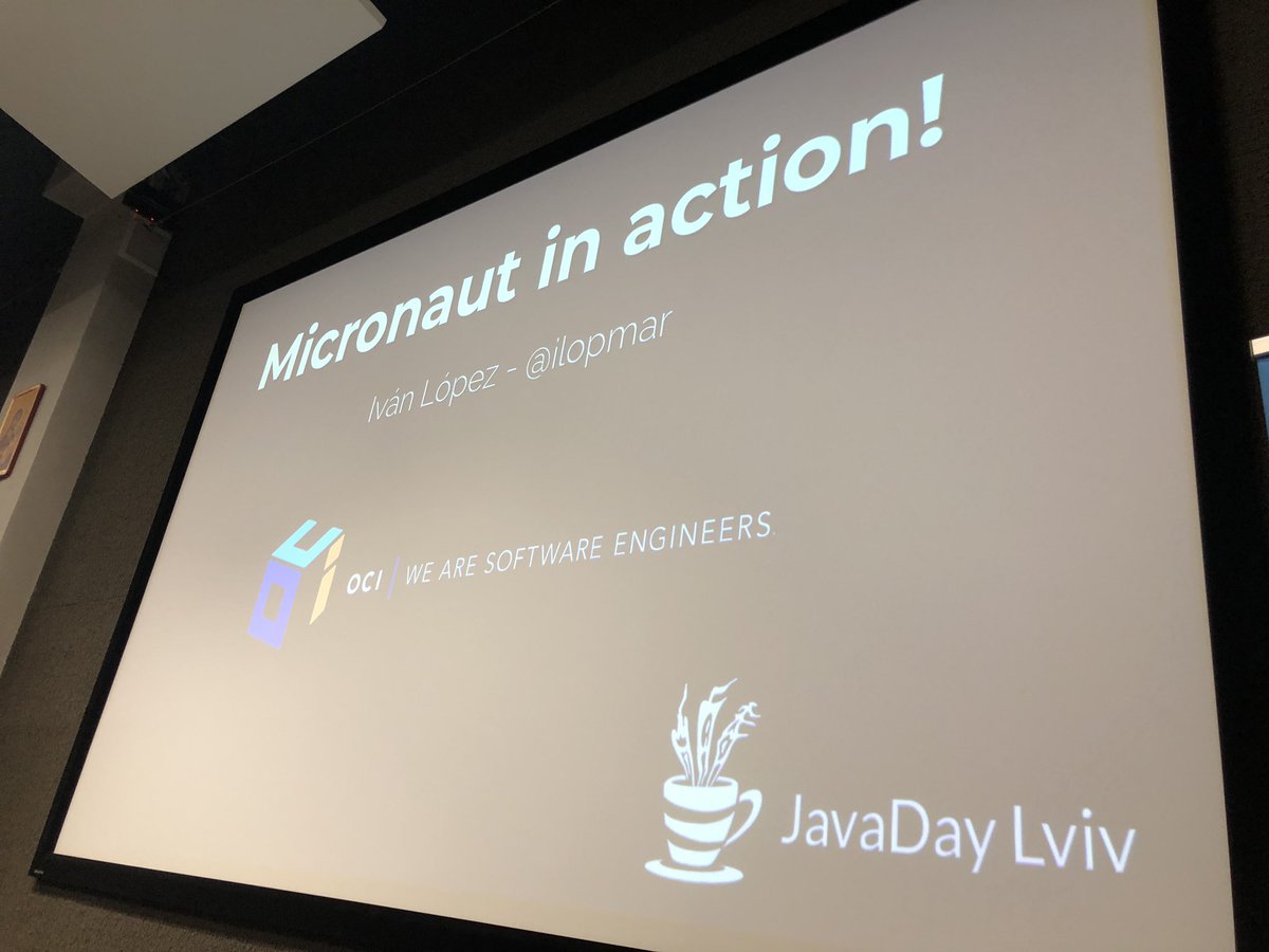 Javadaylviv's tweet image. @ilopmar is talking about Micronaut in Action. That’s amazing and useful talk. #javadaylviv #javadaylviv2019 #micronaut with golden sponsors #corevalue #globallogic