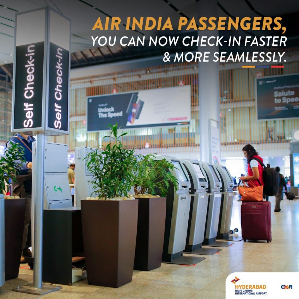RGIAHyd's tweet photo. @airindiain passengers can now use the self check-in machines at the Express Security Check Lane 1 to check-in faster and without any hurdles whatsoever! @MoCA_GoI @HiHyderabad @TelanganaCMO 

#RGIA #HyderabadAirport #GMRRGIA #ExpressCheckin #SelfCheckin " https://t.co/C8YBfvOWVZ