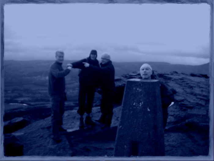 the4amblers's tweet photo. on one of the4amblers odysseys, can’t remember which, the #thedadaist and #theextentialist point accusingly at the #theoptimist whilst the #thepharmacist heads on the block https://t.co/Ym8zy6KoXN