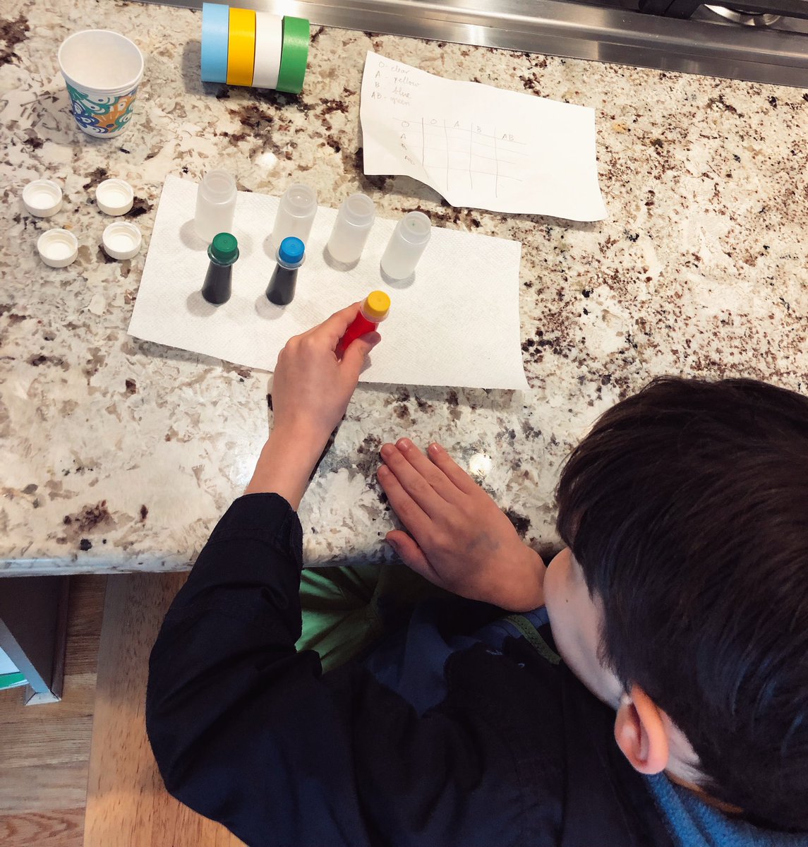 BMEHealthReach's tweet photo. What are you doing this weekend?? Iโm getting my 5 year old involved in new activity edits for blood types! What happens when you mix yellow (type A blood) in green (type AB blood)??? Can type AB get type A blood??๐คฉ #togetherweSTEM https://t.co/2oeZEnt45t