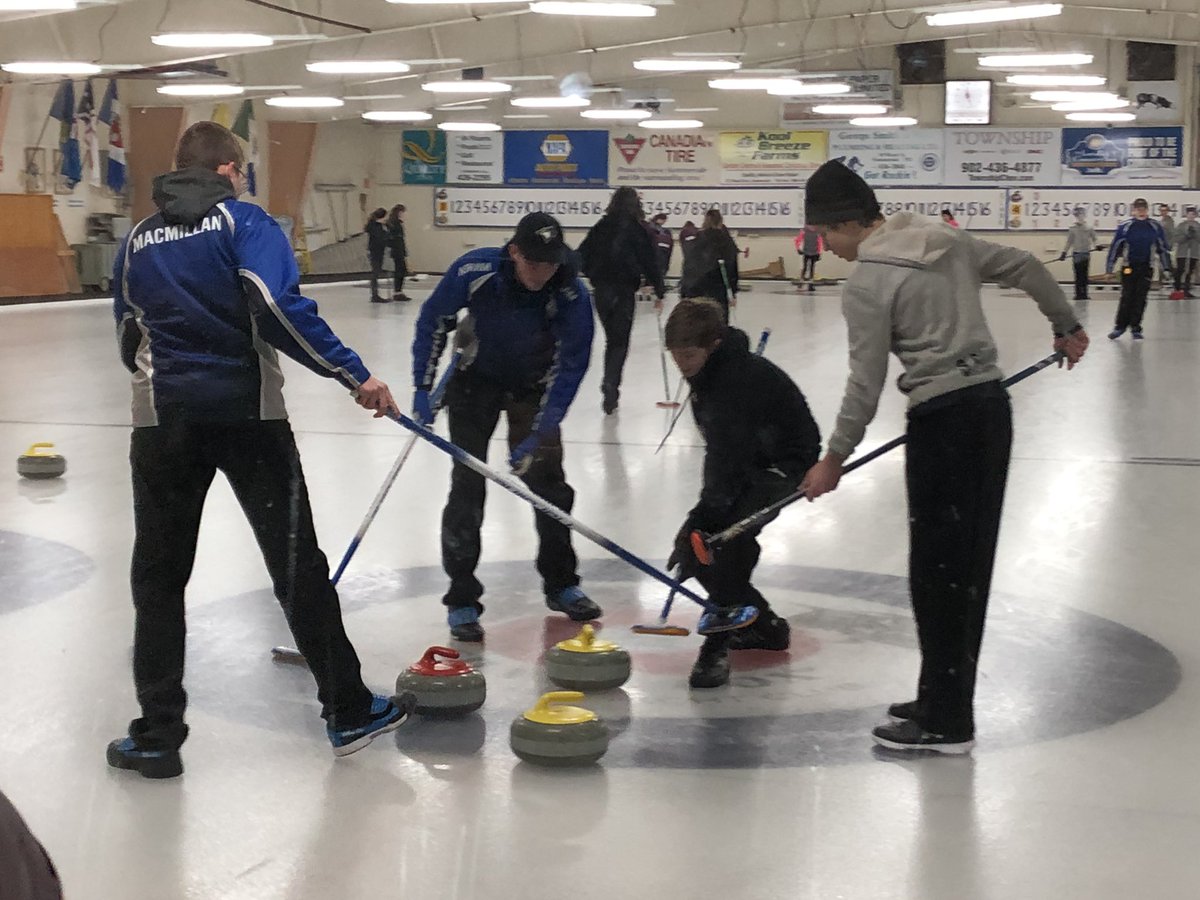 SaltnPebble's tweet photo. Canada and Curling is the name of the game today!!! #CurlingDayinCanada #cbccurl WTG Team Tardis! Happy travels @Team_PEI Weβre holding down the fort here in PEI at U16 provincials! #curlingfriends #curlinglaughs #greatgame https://t.co/aihnXrw4dG