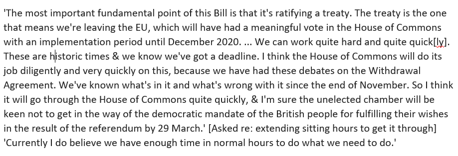 Brigid_Fowler's tweet image. #WithdrawalAgreement Bill-watchers - in case you also missed it, this below from Chris Heaton Harris seemed noteworthy when I caught up with today's #weekinwestminster with @tnewtondunn. All signs pointing to gov intending to try to get Bill thru' v. quickly in (late) March