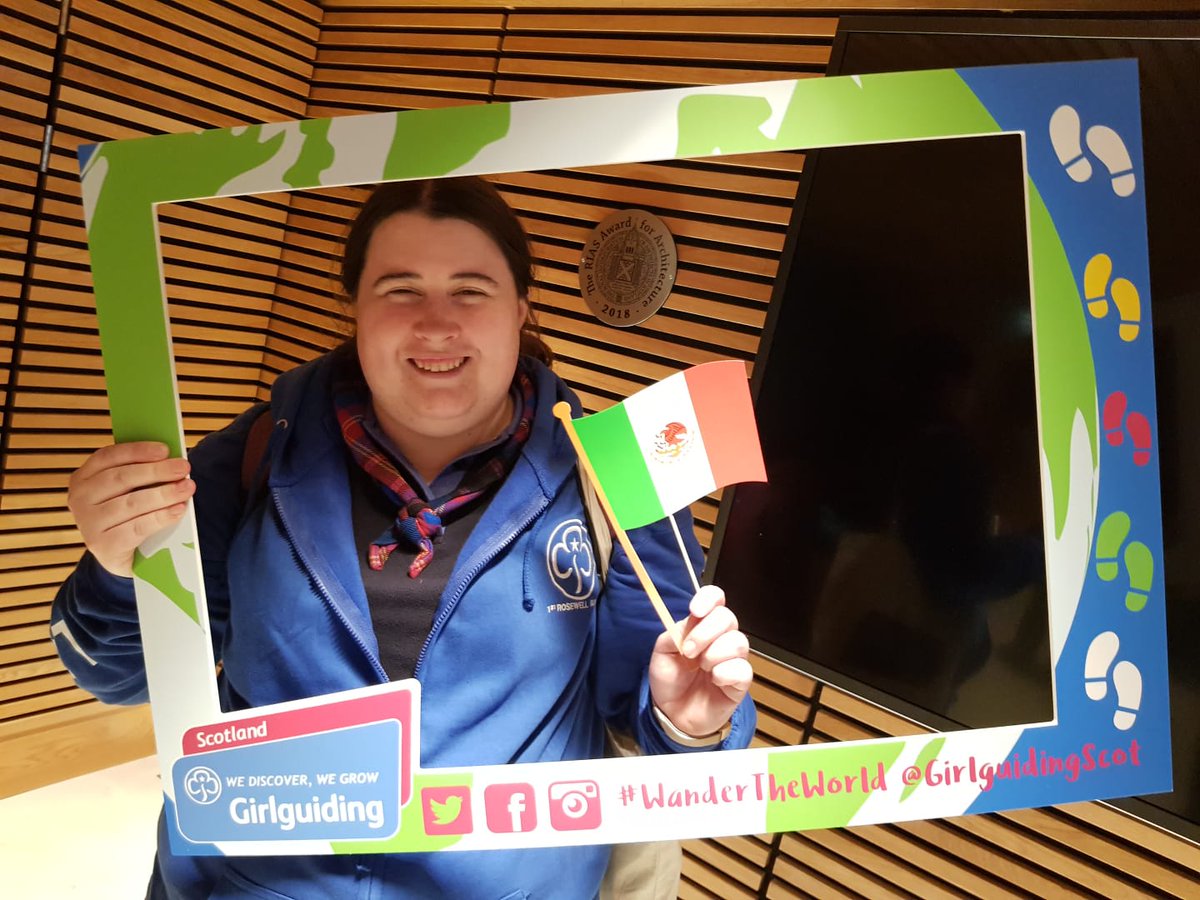 Couldn't resist a wee photo with a Mexico flag! Can't wait to flag the flag for <a href="/GirlguidingScot/">Girlguiding Scotland</a> this summer <a href="/ourcabana/">Our Cabaña</a> #wandertheworld #worldthinkingday2019 #IAmALeader #INTOPS #INTOPSIFIED #TeamMexico2019