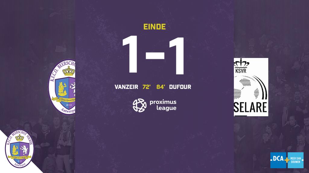 kbeerschotva's tweet image. 90+4’ Einde van onze laatste thuismatch in de reguliere competitie. Beerschot kwam ondanks een doelpunt van onze topschutter Dante Vanzeir niet verder dan een gelijkspel (1-1) tegen Roeselare.  #beeroe #1togo #weare13