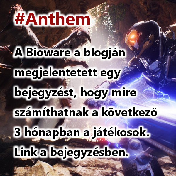 GamerHirek's tweet photo. #Anthem #BioWare #gamer
A Bioware a blogján megjelentetett egy bejegyzést, hogy mire számíthatnak a következő 3 hónapban a játékosok. Link a bejegyzésben.
https://t.co/DbhS84KjtD https://t.co/zqBVaSXj1l