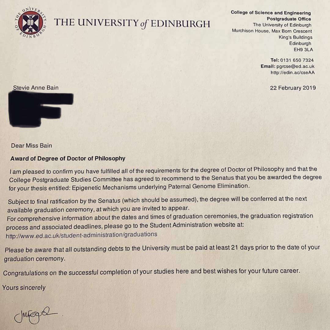 steviebain_'s tweet image. It’s starting to look official now. The PhD process was stressful but it’s done! Also proud to represent first-generation graduates 🎓👩‍🔬 #phdlife #firstgengraduate #phd