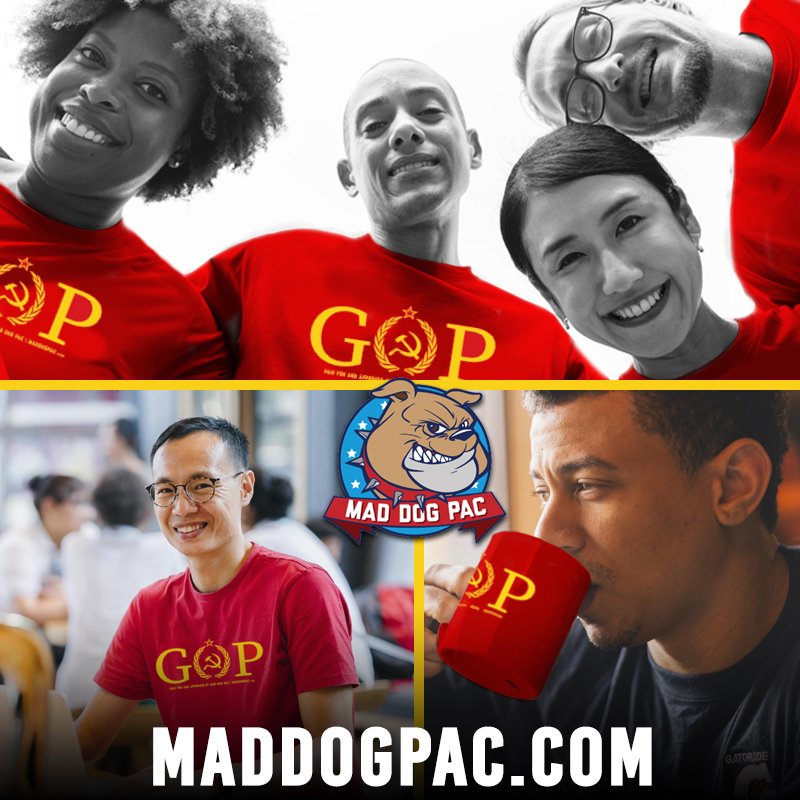 Lotsa super GOP logo gear in the http://MadDogPAC.com store! Be the first on your block to shout it out! The #MuellerTime train is picking up speed! http://bit.ly/MadDogShop