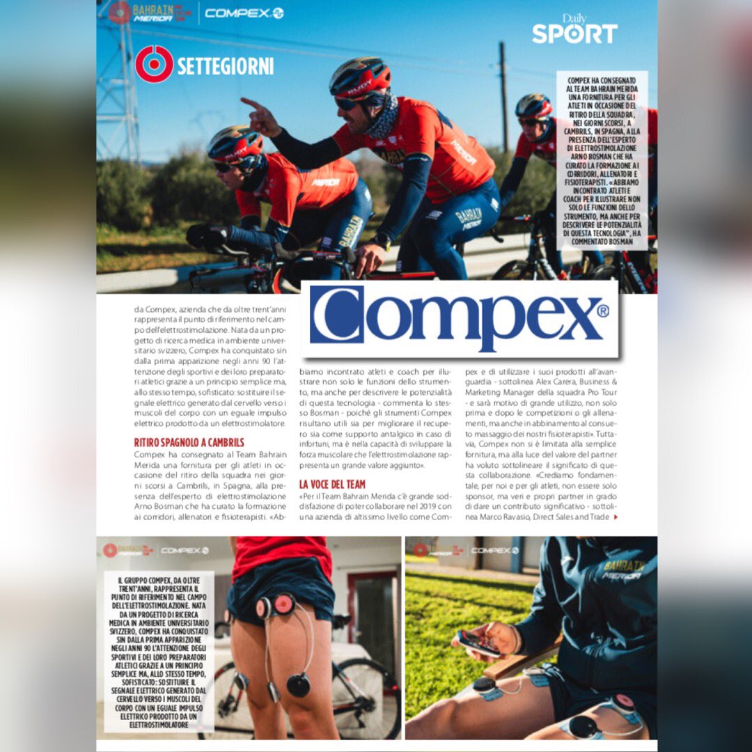 DailySPORTol's tweet photo. @Compex_Ita da una scossa al team @Bahrain_Merida di @vincenzonibali 

#compex #nibali #bahrainmerida #bike #team #bycicle #preparazione #elettrostimolatore #potenza #recupero #allenamento #training https://t.co/IK5Zcix0BH