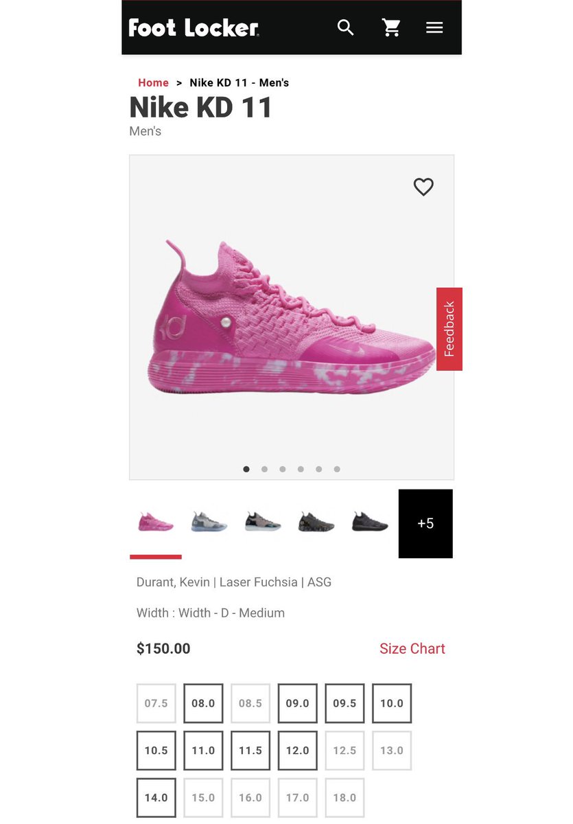 kd 11 pink footlocker