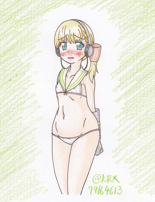 #艦これ版深夜の真剣お絵描き60分一本勝負
#艦これ版真剣お絵描き60分一本勝負_20190223
#神鷹
ドイツ式
マイクロビキニを
着せられた 