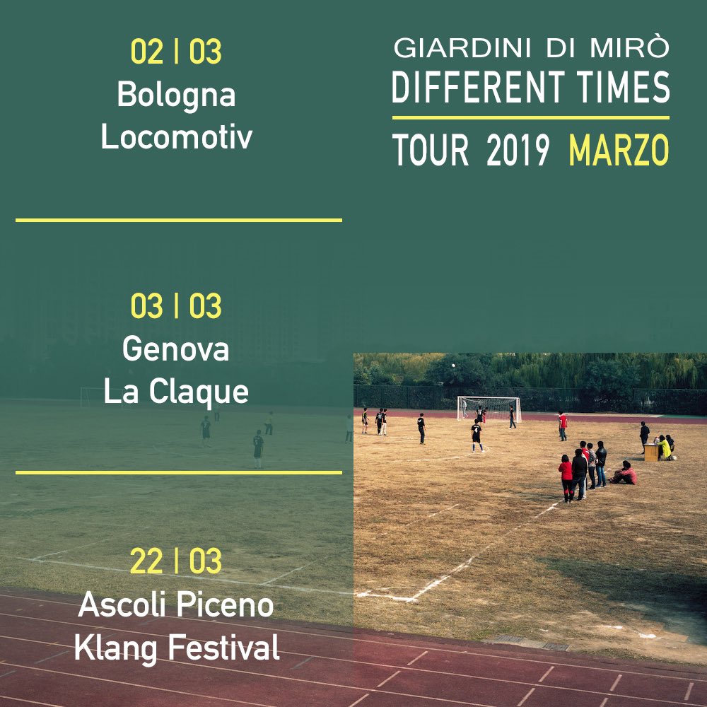 giardinidimiro's tweet photo. Altre tre date in Italia nel mese di #marzo per il #DiferentTimes #Tour! Vi aspettiamo:
👉02/03 Bologna @Locomotivclub
👉03/03 Genova #LaClaque
👉22/03 Ascoli Piceno #KlangFestival
#giardinidimiro @dnaconcerti @42Records #GDGpress https://t.co/iKtRNSQVdS