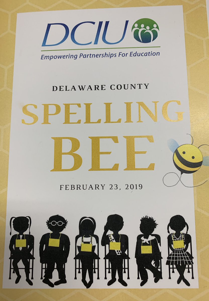 Good luck to Phoebe and Connor at the DCIU Spelling Bee! Congratulations to all of our PDSD students who are here today! #PennDelcoproud 🐝