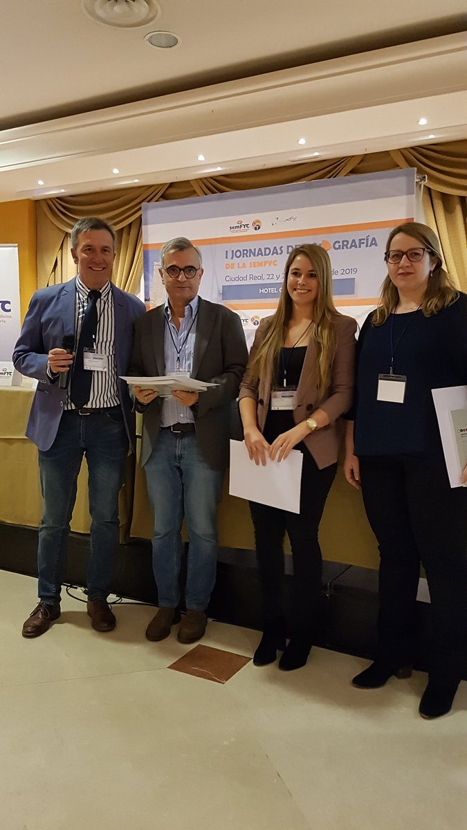 EcosemfyC's tweet photo. Premios I Jornadas de Ecografía @semfyc #JECOsemFYC Felicidades a tod@s l@s premiad@s!!! @EcosemfyC https://t.co/klK29HZuFA