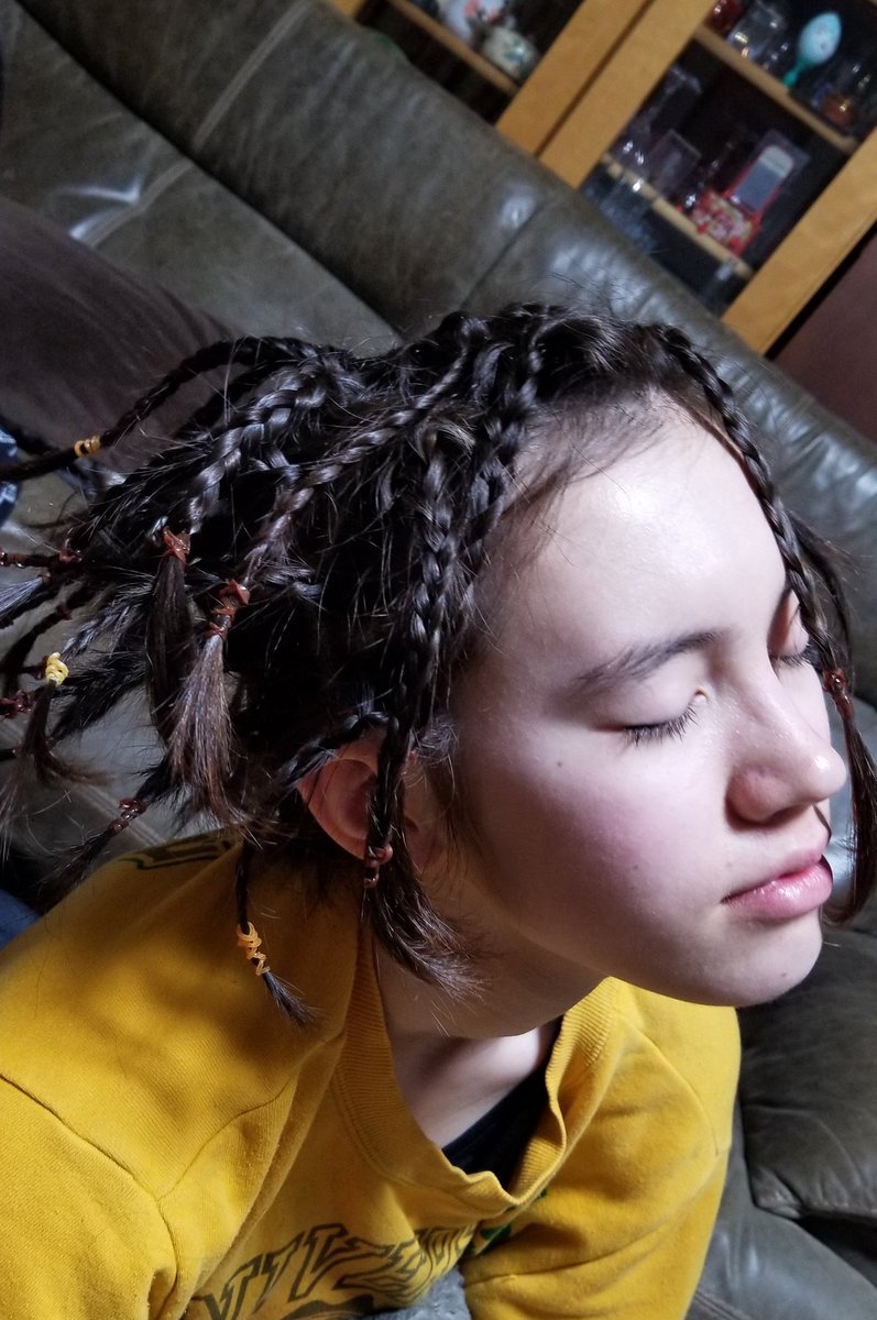 ハイガイ 妹が寝てる間にとりあえず髪の毛全部みつあみしてみた My Sister Was A Sleep So Braided Her Hair