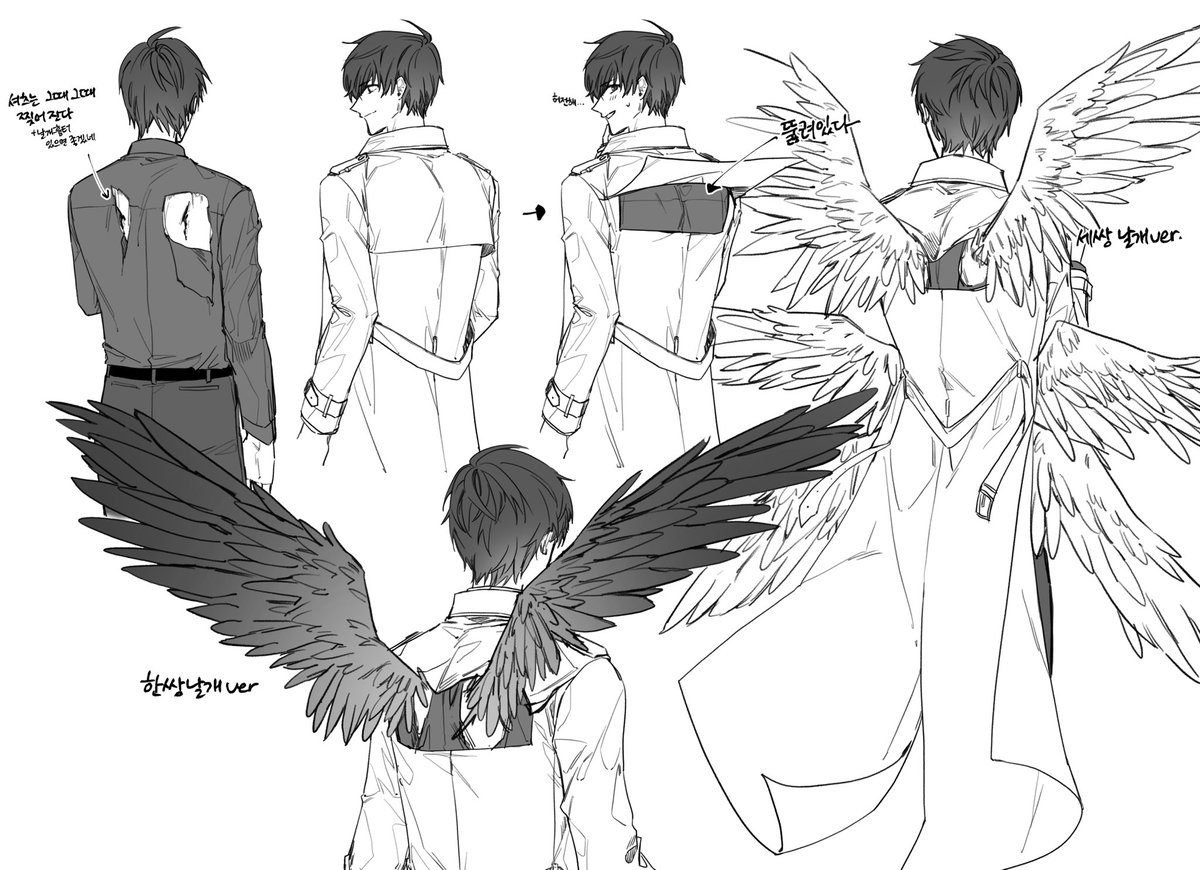 김독자의 날개가 펼쳐지면 도대체 옷은 어떻게 되는 것인가에 대한 고찰 비슷한 무언가... 적당히 코트 개조해서 날개 뚫릴 구멍 만들고  입고있었으면 좋겠음 ~(ㅇㅅㅇ)~, image size:1200x870