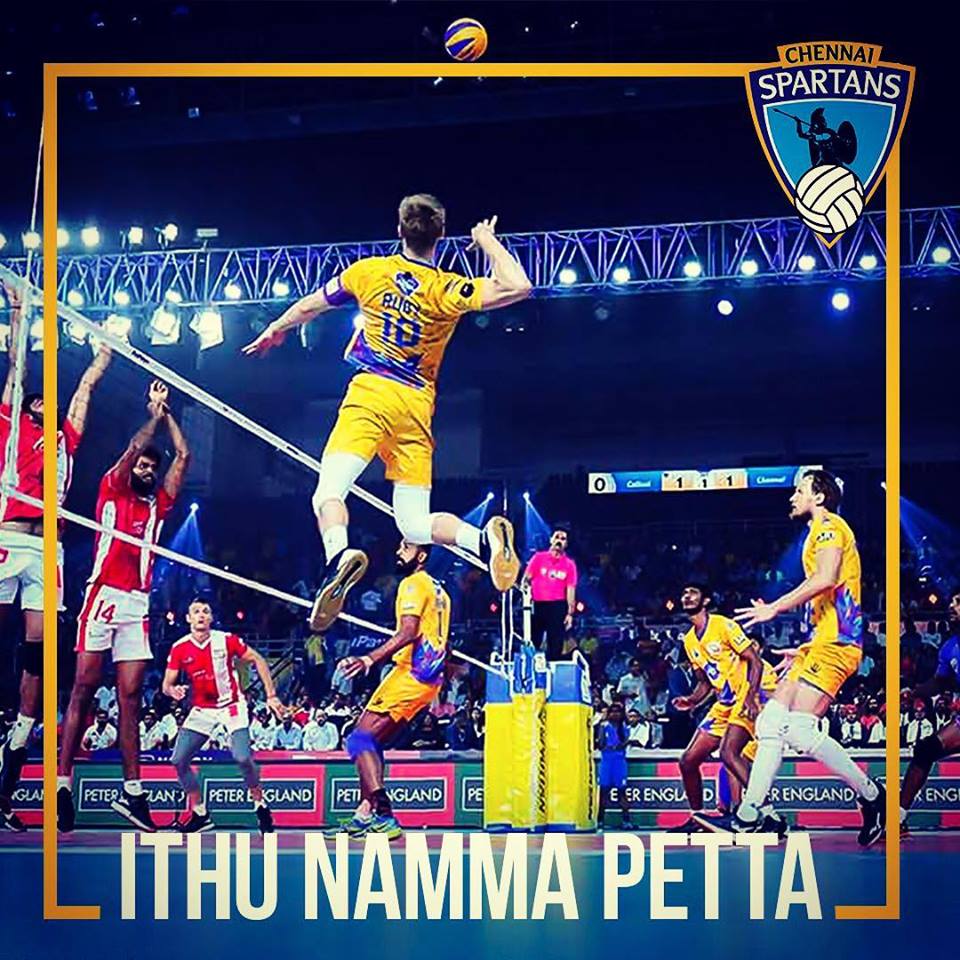 chennaispartans's tweet photo. Here are some picture perfect moments from the final match of the season. #chennaispartans  #rupaypvl #chennaispartanschampions https://t.co/OWMJ8or8sY