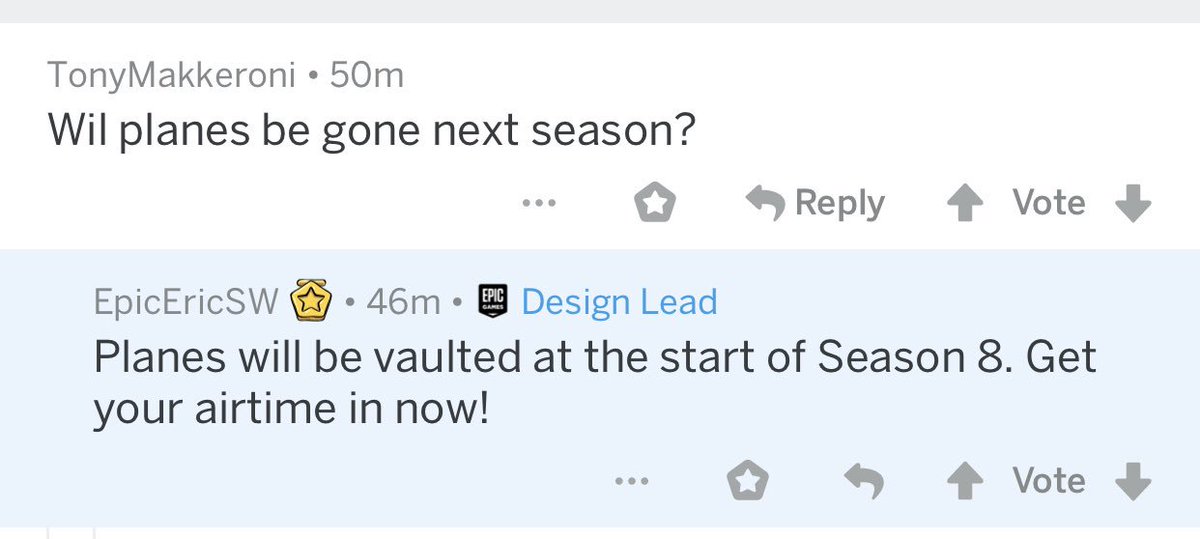 yogamingdotcom's tweet photo. Anyone excited to see planes gone in Season 8? #Fortnite https://t.co/VVzGMPhnOf