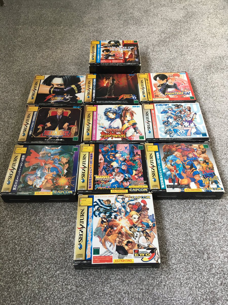 keeppassingcars's tweet photo. Anyone else love the #SegaSaturn RAM cart editions? #SegaSaturday #Sega #retrogames #SNK #Capcom #SFZero3 https://t.co/6deGXb7a1W