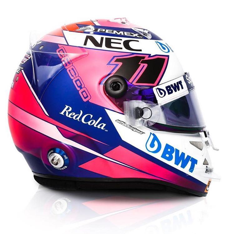 F1HLM's tweet photo. New helmet of @SChecoPerez @RacingPointF1 @SportPesa
#perez #checo #sp11 #racingpoint #newhelmet #uffedesigns #mexico #forceindia https://t.co/ZKXmZw4EnF