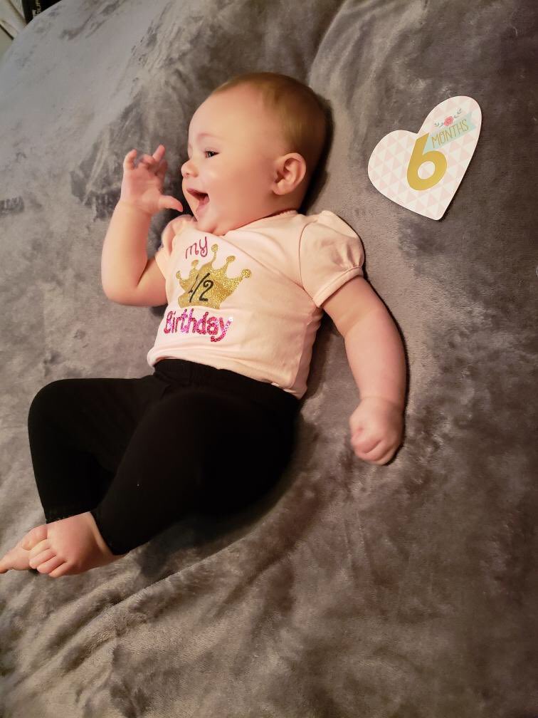 This beautiful little lady is now 6 months old..❤️❤️❤️❤️Grandma loves you Amelia