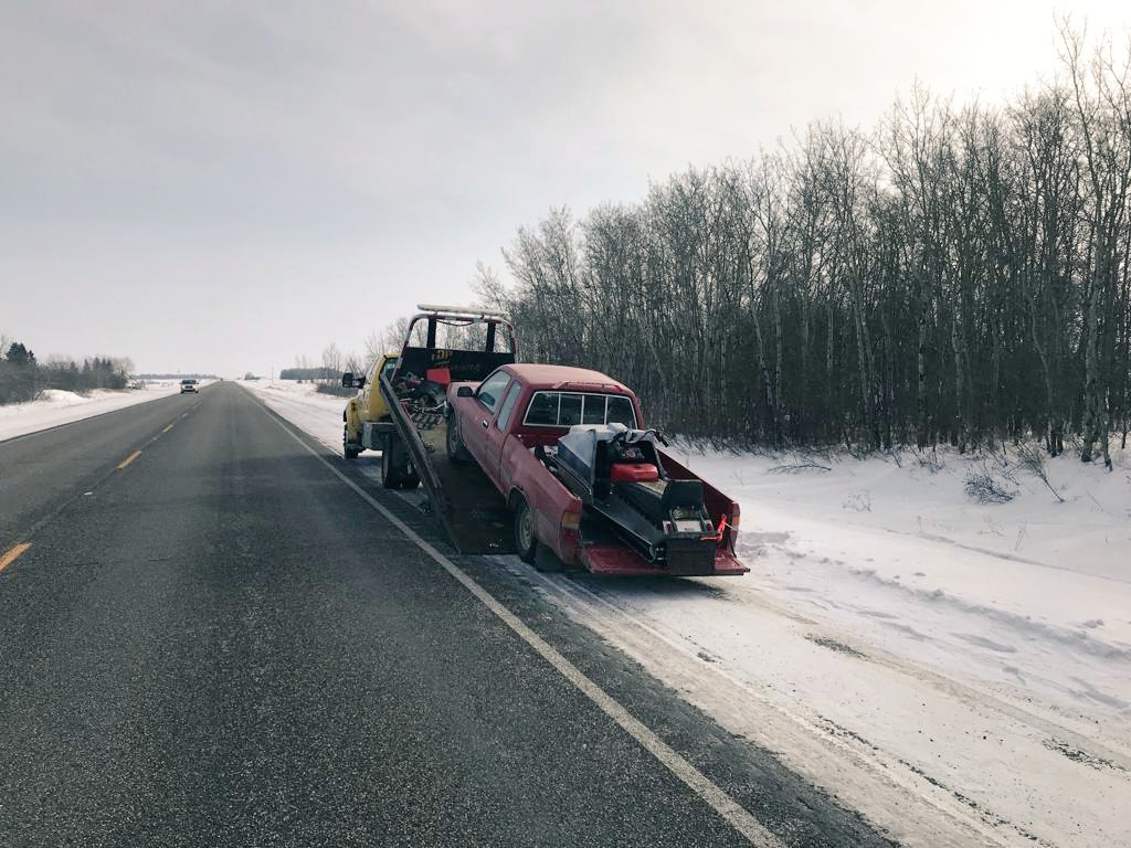 SPSTraffic's tweet photo. No one should be driving 160 km/h in a 100 zone, especially with a poorly secured snowmobile in the back.  This driver near Wynyard encountered our Combined Traffic member while doing just that.  It'll cost him $910 and a 7 day impound. https://t.co/Y4FAdopPU3