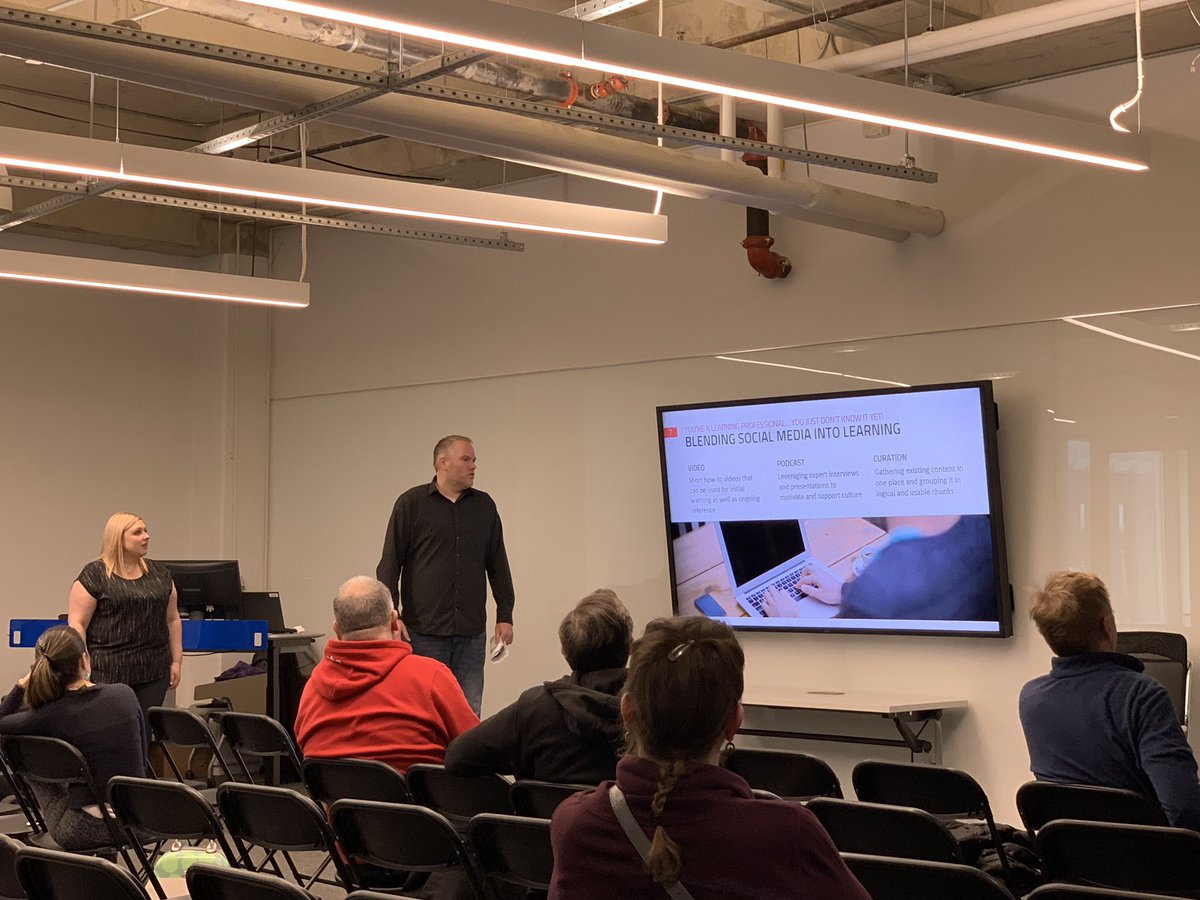 missparv's tweet photo. Off to a great start @PodCampToronto with the first session, “You’re a Learning Professional...You just don’t know it.” Lots of participant questions for these presenters. Is everyone discovering they are indeed a learning professional? #jobdone #PCTO19 https://t.co/bncgXxWSmT