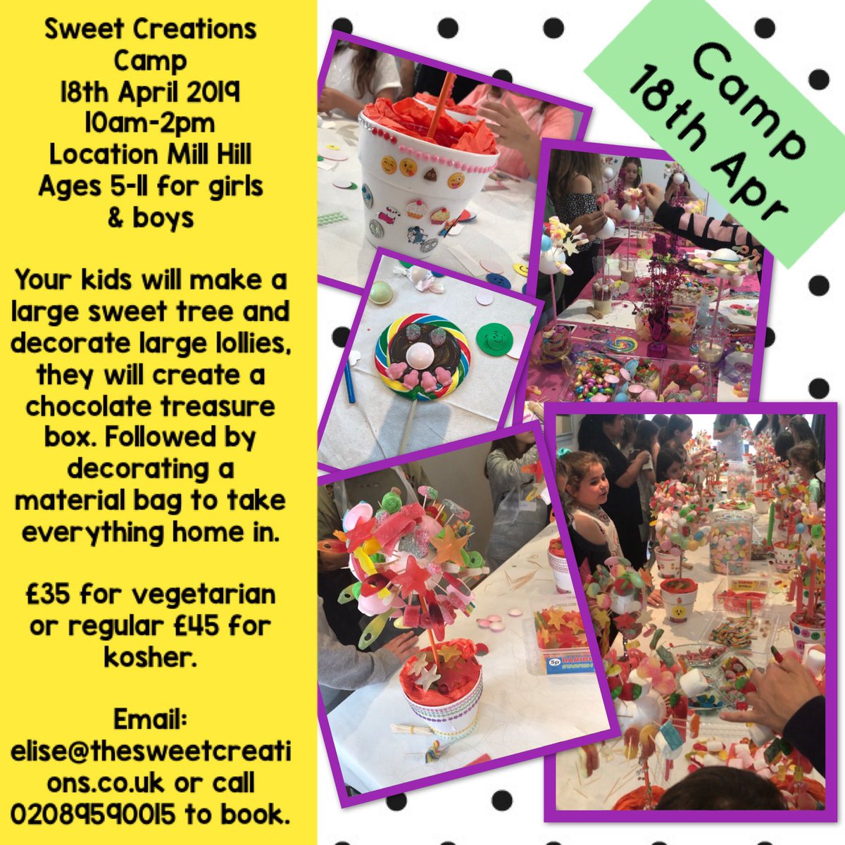 SweetsTrees's tweet image. After another successful camp Sweet Creations will be running another one  on the 18th April in the Easter holidays. #camp #eastercamp #sweetcreationscamp