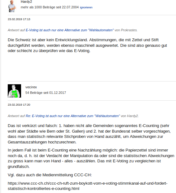 vecirex's tweet photo. @CCC_CH @heiseonline @postschweiz #ECounting mit #EVoting zu vergleichen ist grundfalsch.
https://t.co/Dw9qQj1DD5
#Cybervoting #parlCH #CHvote https://t.co/Fi1A8nzhTC