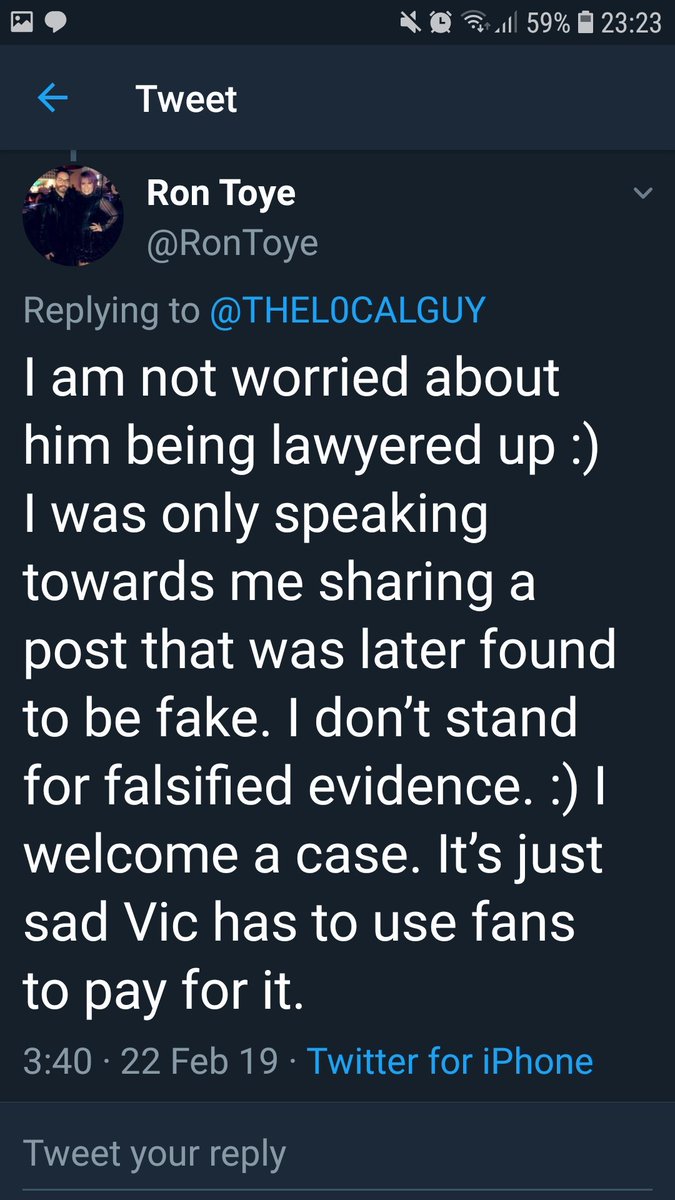 WarFairy_'s tweet photo. Ron being a crappy person as always this week
#IStandWithVic
#kickrontoye
#kickron https://t.co/6f9nOZrkQp