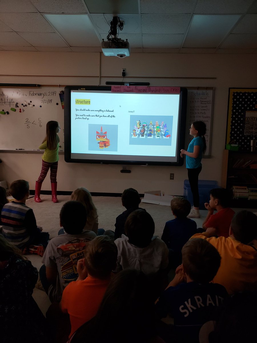 Gayton_ES's tweet photo. Third graders collaborate and use their creative thinking skills to become Promotions Managers for the next Lego movie. After learning area and perimeter, the group chooses a final project to present to the class. #lifeready #creativethinking #GaytonGators #HCPS https://t.co/MtowxsTL0P