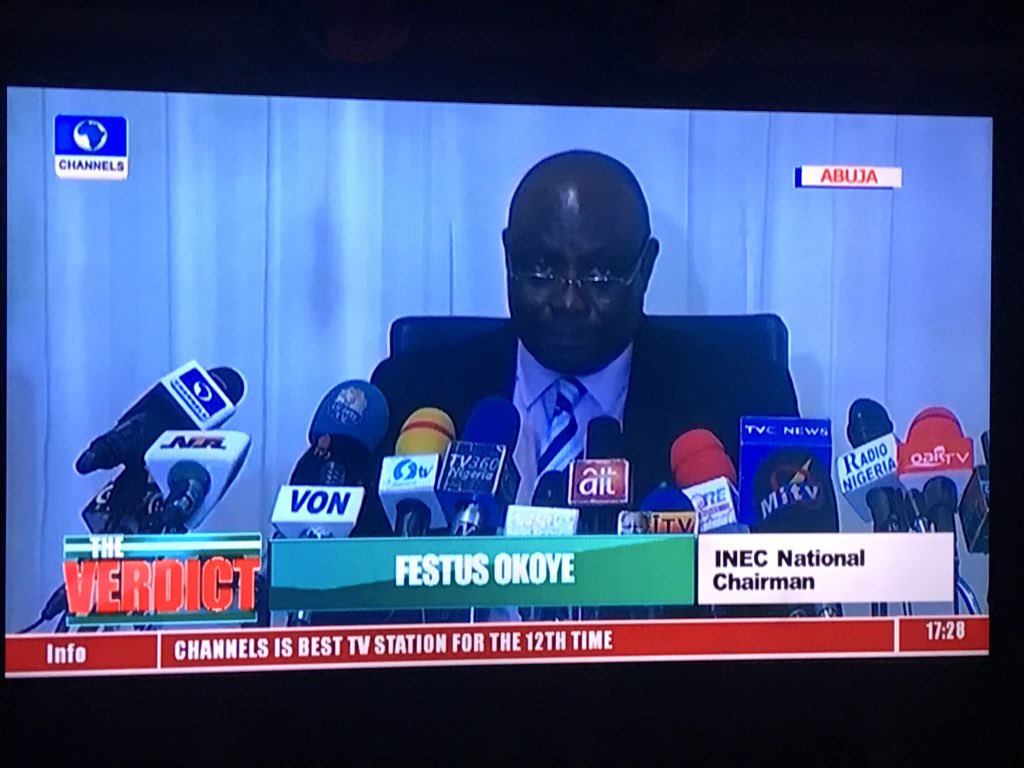 ladubooi's tweet photo. @channelstv  what is happening do we now have new INEC chairman  @inecnigeria https://t.co/nB1qdc7RSV