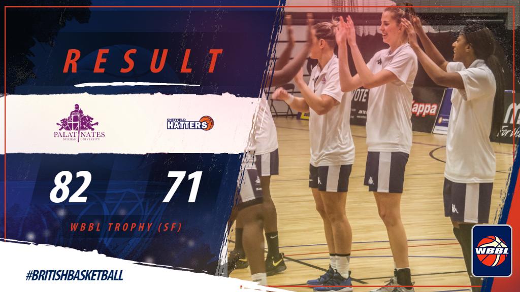 SprLeagueBballW's tweet photo. .@WBBLofficial HISTORY just happened!

@DU_Palatinates #BleedPalatinate just reached their first ever major Final

They have upset Cup winners @Hatters_BC  in the Trophy SF!

@EduardoRudiane 23 pts
Bosilj ➡️ 20 pts
@harrietos1 18 pts

See you @EmiratesArena 

#BritishBasketball https://t.co/1Ym7L22p9l