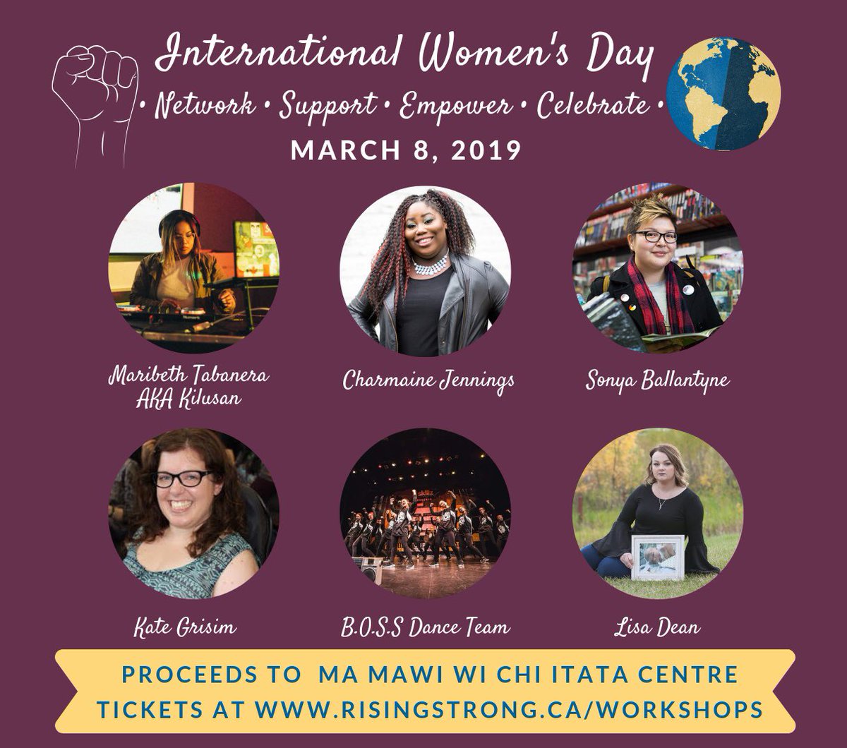 _risingstrong's tweet photo. Intl Women's Day just around the corner, March 8, 2019!
Tickets $20, proceeds donated to the Ma Mawi Wi Chi Itata Centre to programming that helps prepare young women with skills &amp; training to enter the workforce. Tickets here: https://t.co/gQhRr8MgZo 
✊🏿✊🏾✊🏽✊🏼✊🏻 https://t.co/AvHpjlAZp1