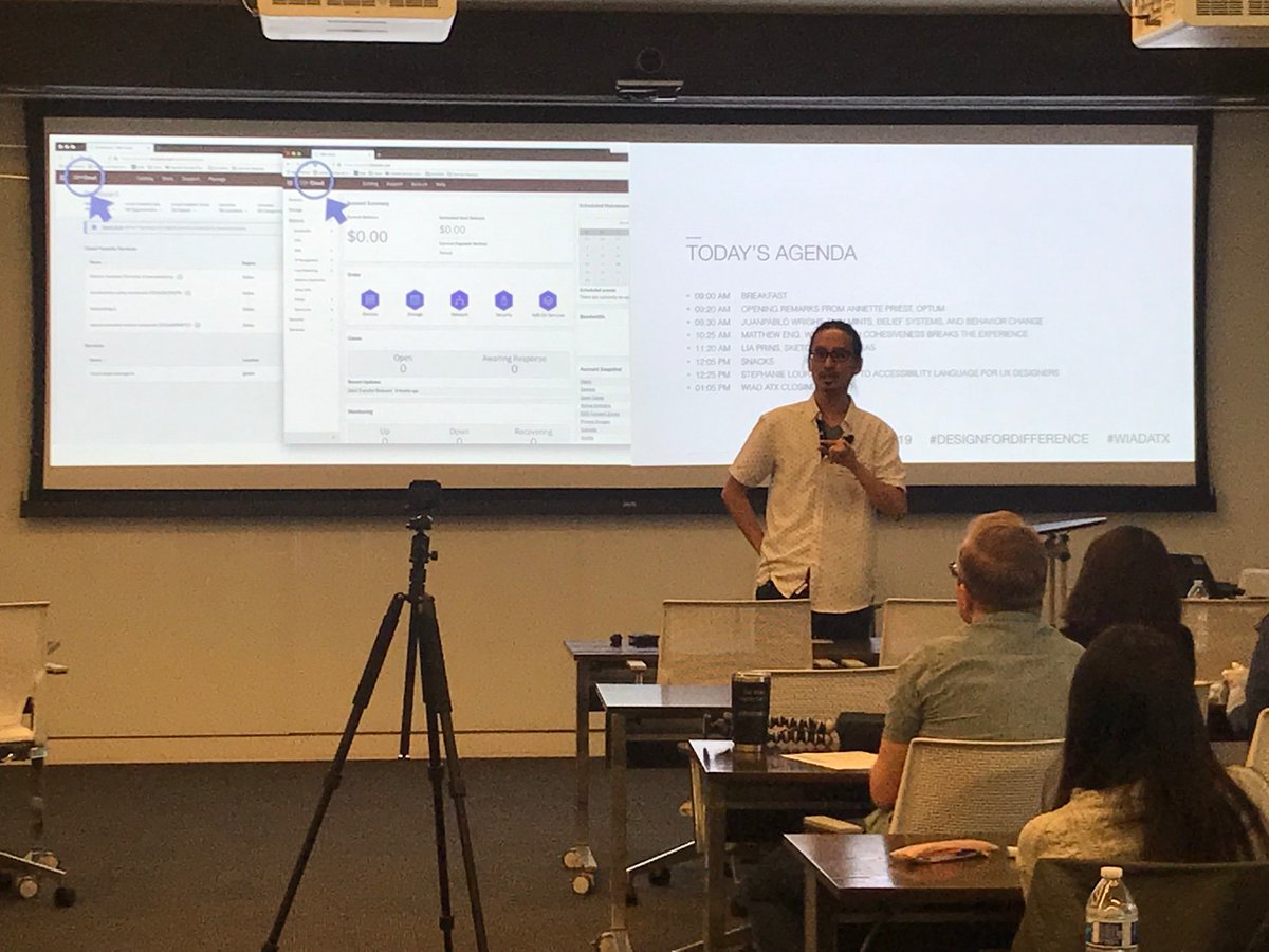 Matthew Eng on Breaking the Experience with Design. When introducing new systems, “make rules congruent with their expectation.” #WIAD19 #WIADATX #DESIGNFORDIFFERENCE