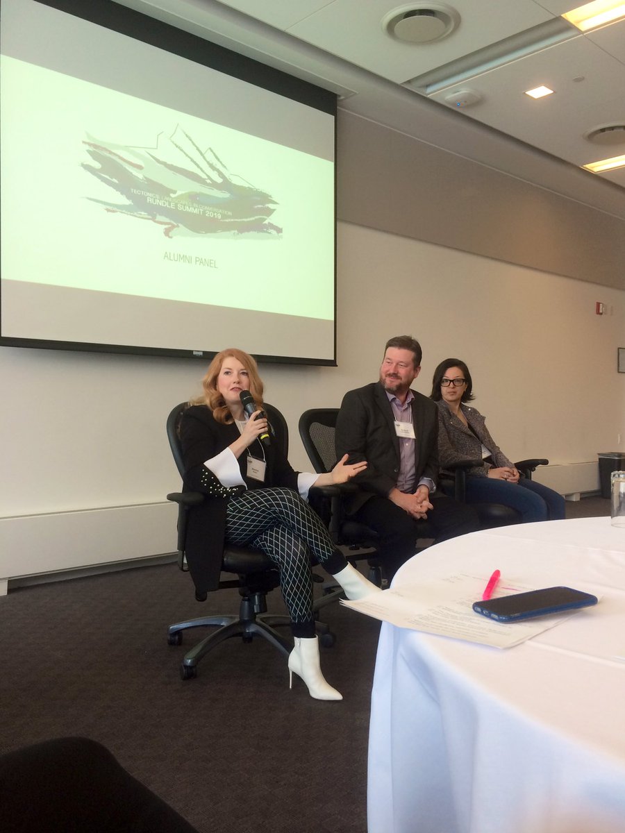 thefirstjoel's tweet photo. What better way to start my #RundleSummit2019 day than with an impactful panel of @uaxMACT alums sharing their stories and life lessons in communications! @MarlissW @MichelleAPriest @RundleSummit #communicationiskey https://t.co/JoibBETZC2