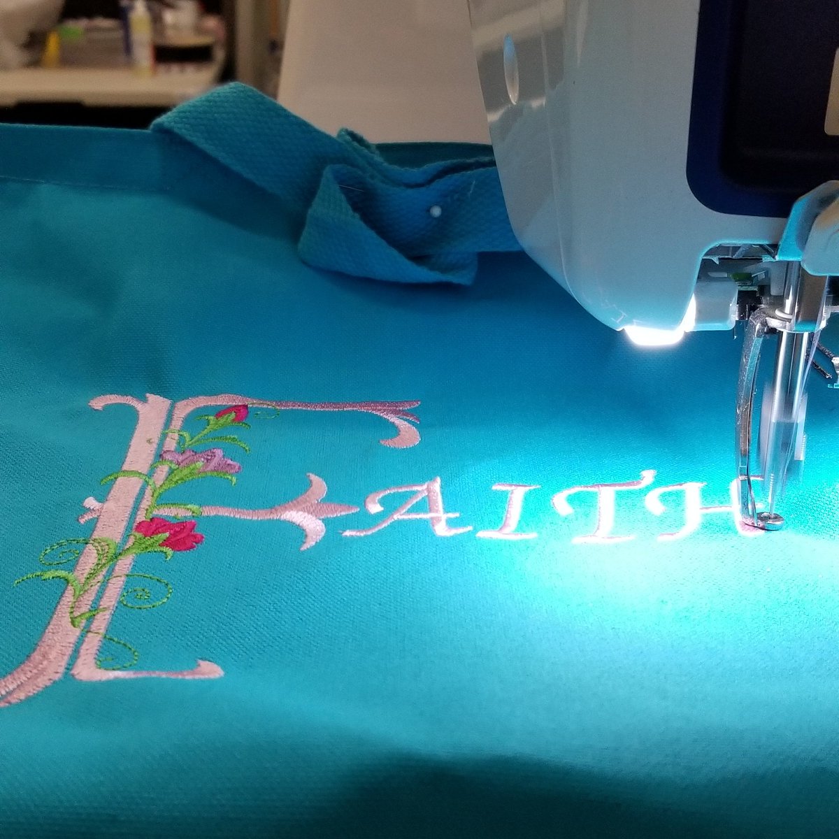 Customized embroidered tote bag.  #embroidery #embroiderymachine #tote #totebag #customizedtotebag