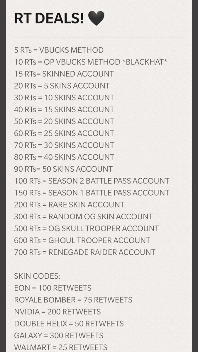 AFatGooseBoi's tweet image. Let's get 50 RTS I might give it away @FortniteDGs #RtxRt  #RTDEALS #fortnitedgslegit