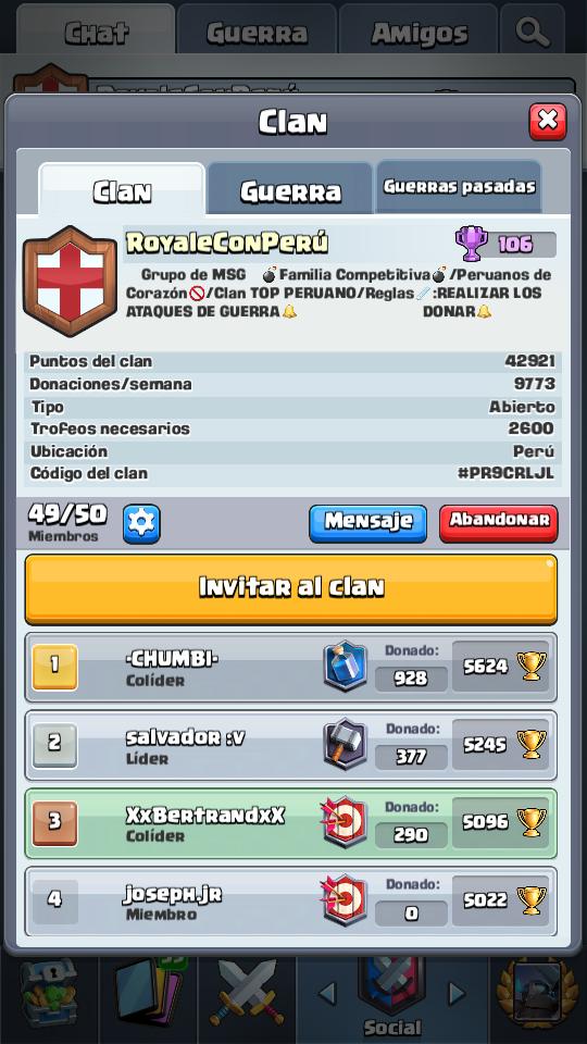 RoyaleConPeru's tweet photo. BUENO RECIEN COMENZAMOS SI GUSTAN PUEDEN UNIRSE Y VAMOS POR EL TOP 100!!! https://t.co/8HhaCks0yu
