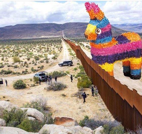 StopTrump2020's tweet photo. A Trojan Pinata has arrived at the Southern border. https://t.co/bxxTEkpvD1