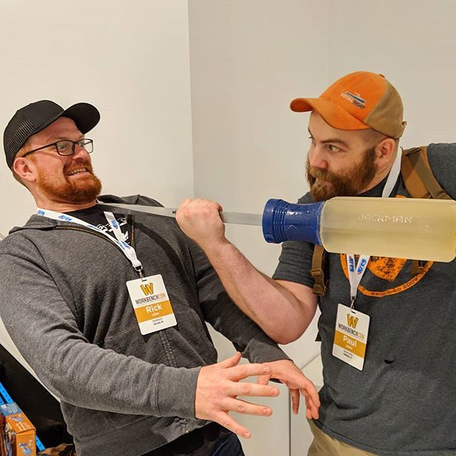 WoodWorkLife's tweet photo. He said I had a screw loose. @jackman_works .
.
.
#workbenchcon2019 #totallyscrewed #lumberbear #woodworking #woodworklife https://t.co/8dLgI6ekH8 https://t.co/utJdhjrnNn