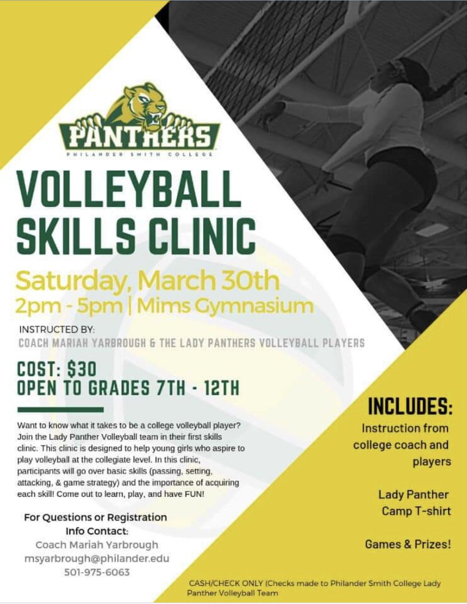 Contact Coach Mariah Yarbrough for details!