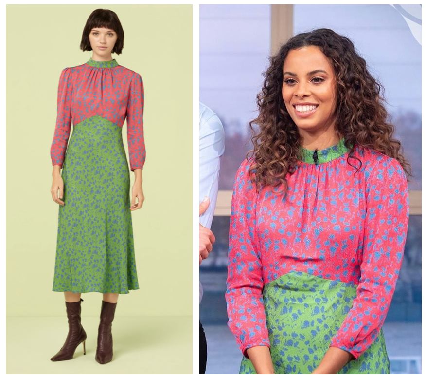 Rochelle in this floral girly dress on <a href="/thismorning/">This Morning</a> 🌷 Check out the details here! spotted.tv/spots/rochelle…
