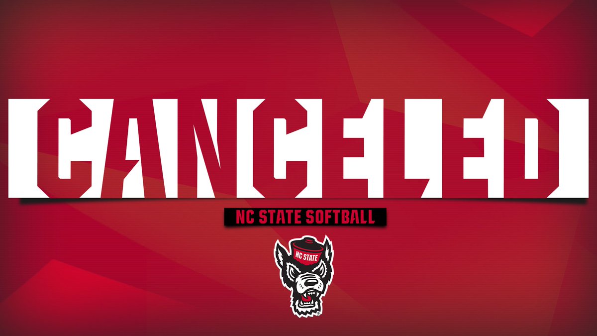 PackSoftball's tweet photo. Today's games have been CANCELED. The plan is to still play at 1:30 and 4 PM tomorrow, and 11 AM on Monday https://t.co/E73sIgLCoN