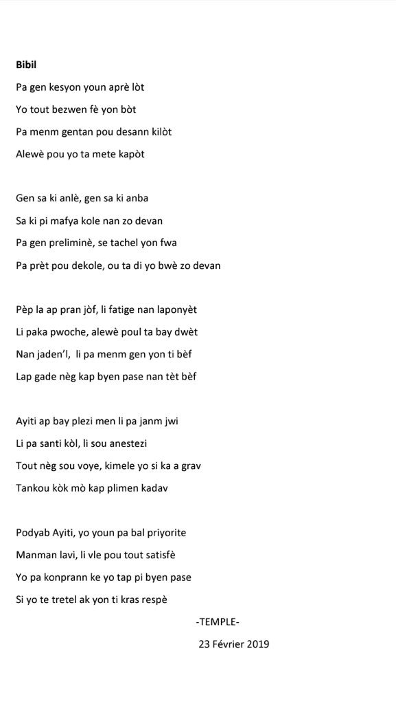 templehaiti's tweet photo. #bibil sou #ayiti. Temple of words https://t.co/GW061GY418