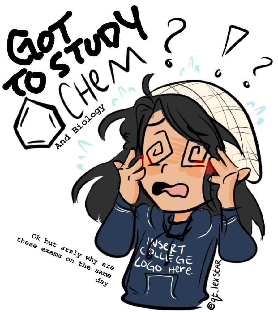 qt_lexstar's tweet photo. Got two back-to-back exams that I gotta study for....soooo here’s a stress doodle. :’) #ripmyGPA https://t.co/gVF0XR6aNa