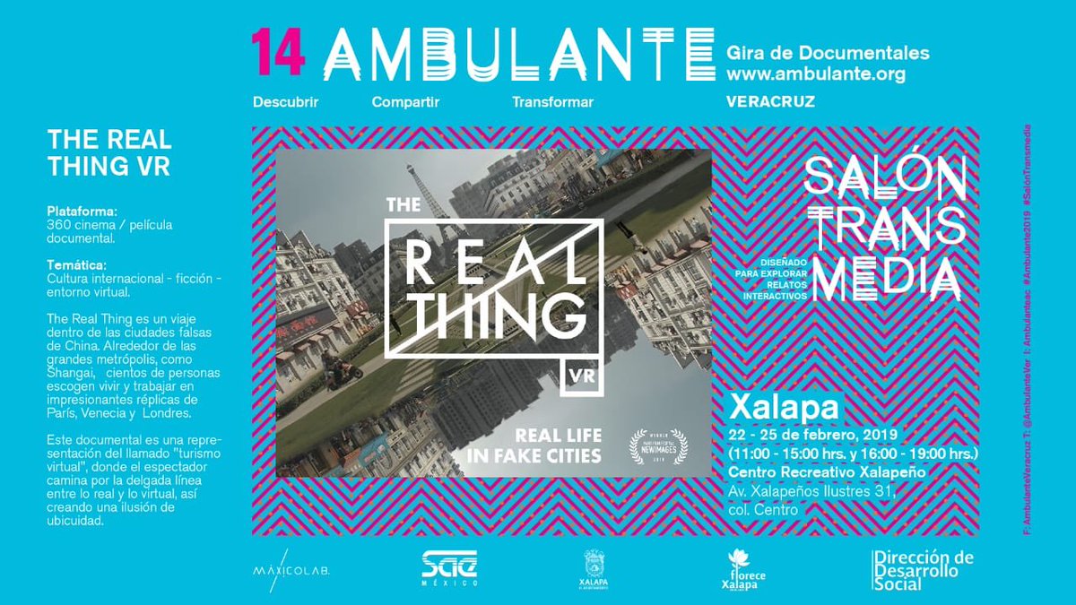 AmbulanteVer's tweet photo. ¡Te invitamos al Salón Transmedia en el Centro Recreativo Xalapeño! Donde podrás experimentar nuevas formas de narrar. #ElOjoQueGira 👁️ https://t.co/CFXSDvcX1d