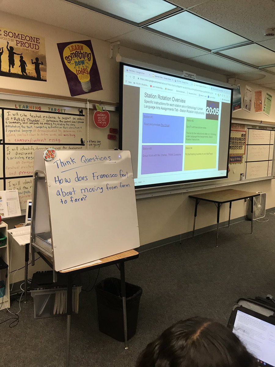 Coaching Tip: If your designing a station rotation lesson, create an overview using Google Slides &amp; project it so kids can see the different stations. Insert a YouTube video of a timer so students can pace their progress through work #PowerUpBL #BLinAction